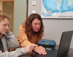 Yotam and Amitay working on their Geotop highschool project with us