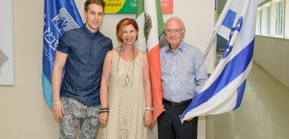 L to R: Jose Harari (a grandson), Sarah Uziel, and Rolando Uziel 