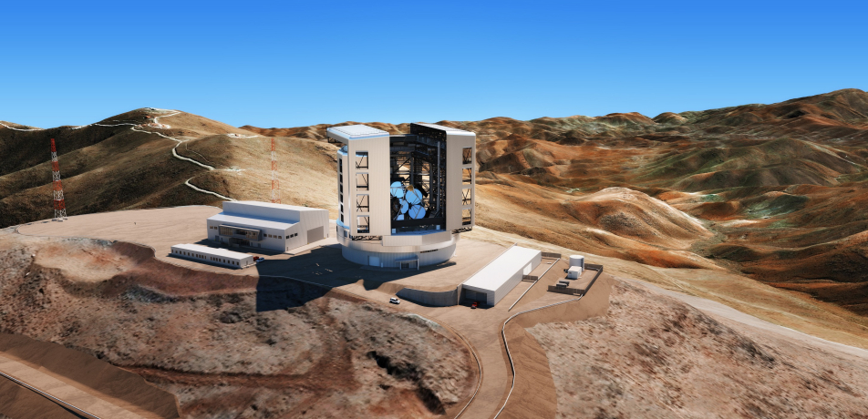 Rendering of the future telescope. Credit: Giant Magellan Telescope Organization