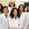Team MabTrix: L-R: Dr. Daphna Miron, Dr. Moran Grossman, Dr. Dorit Landstein, Prof. Irit Sagi, Dr. Polina Toidman-Rabinovich. At back: Navah Figov.