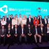 The CAB team with Prof. Mudi Sheves. (Photo credit: CAB - Cámara Argentina de Biotecnología)