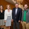 Pictured, left to right: postdoctoral fellow Dr. Natalia Szenkier-Garcia from the Department of Biological Regulation; Patricia Damiani (Mr. Novoa’s spouse); Minister Rodolfo Nin Novoa; and PhD student Andres Goldman from the Department of Biological Regulation