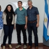 Florencia Arbiser (left), director of the Friends Association in Argentina and Prof. Karina Yaniv (center) with officials and teachers from ORT Argentina.