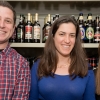 L-to R: Feinberg Graduate School students Uri Weill, Vered Shacham-Silverberg, and Adi Goldenzweig at City Swiggers in New York City for a “Science on Tap" event.
