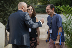 Celebrating Giving:  Marking new inscriptions on the International Plaza Donor Wall
