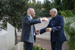 Celebrating Giving:  Marking new inscriptions on the International Plaza Donor Wall