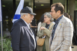 Celebrating Giving:  Marking new inscriptions on the International Plaza Donor Wall