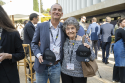 Celebrating Giving:  Marking new inscriptions on the International Plaza Donor Wall
