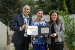 Celebrating Giving:  Marking new inscriptions on the International Plaza Donor Wall