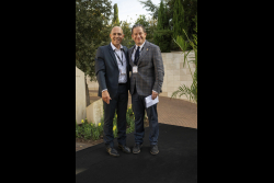 Celebrating Giving:  Marking new inscriptions on the International Plaza Donor Wall