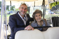 Celebrating Giving:  Marking new inscriptions on the International Plaza Donor Wall
