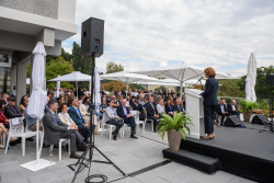 Dedication ceremony of the renovated Stone Administration Building