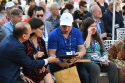 Celebrating Giving: Marking new inscriptions on the International Plaza Donor Wall