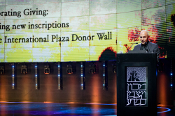 Celebrating Giving: Marking new inscriptions on the International Plaza Donor Wall