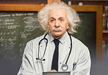 Einstein with stethoscope