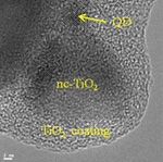 Lamella TEM image of a hybrid quantum dot-dye cell