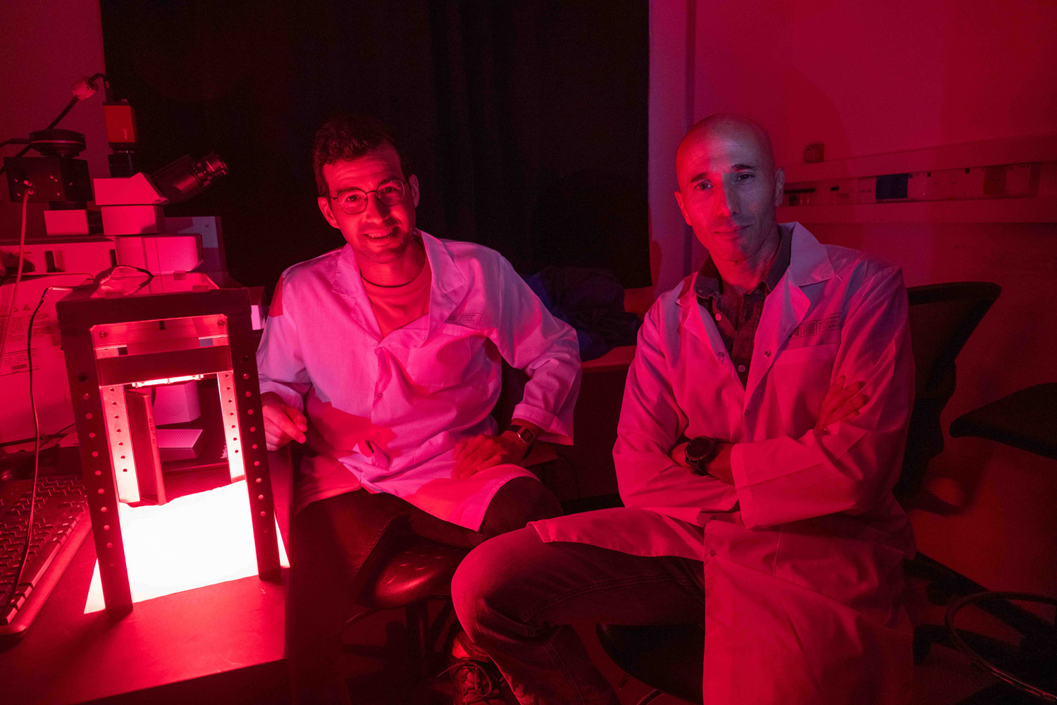 Dr. Daniel Zelmanoff (left) and Prof. Ofer Yizhar