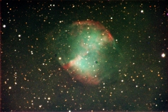 M27, the Dumbbell Planetary Nebula, separate images through BVR filters stacked by Iair Arcavi